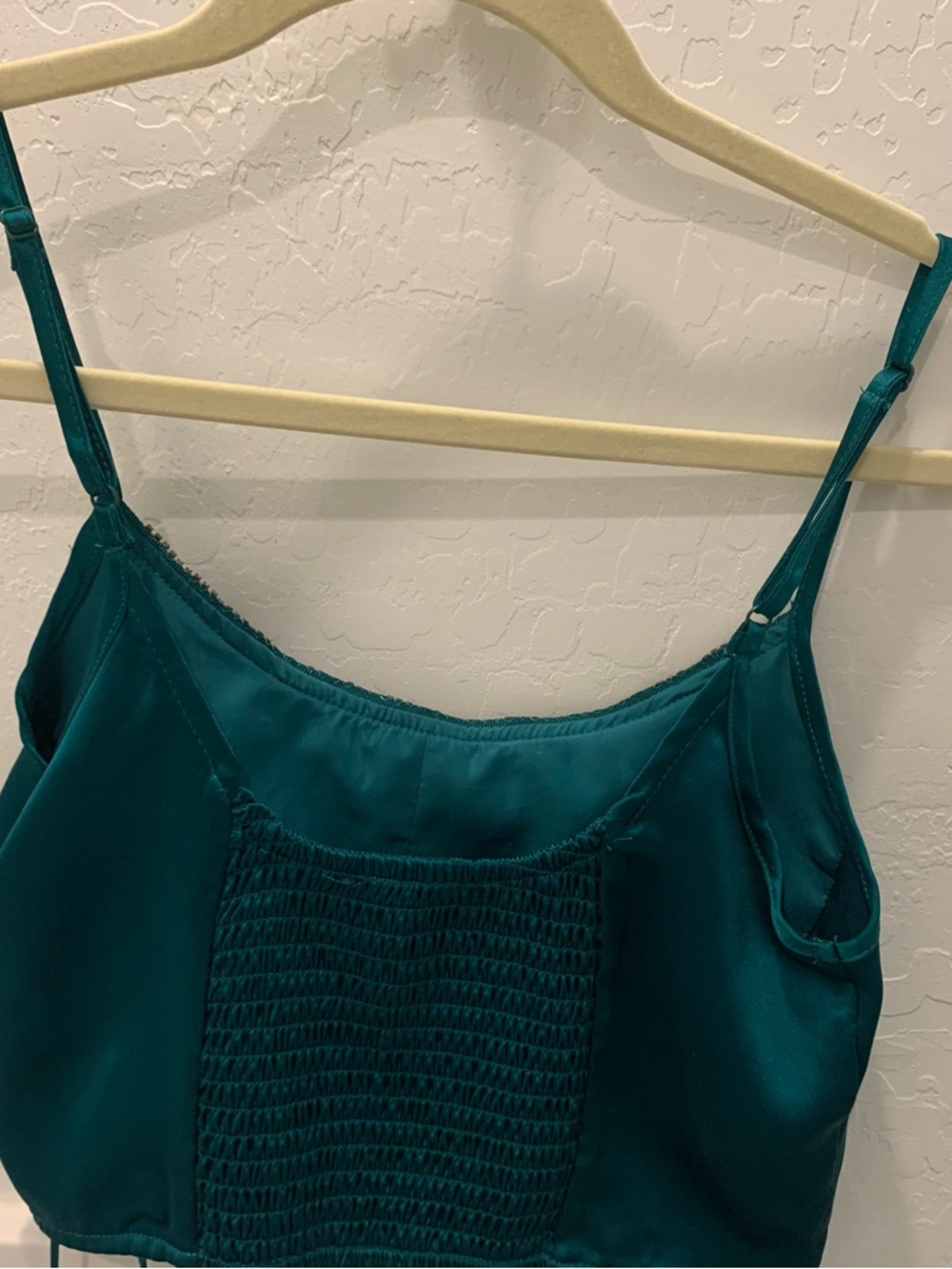Emerald Satin Two-Piece Jumpsuit Set for formal events - Picture 6 of 8